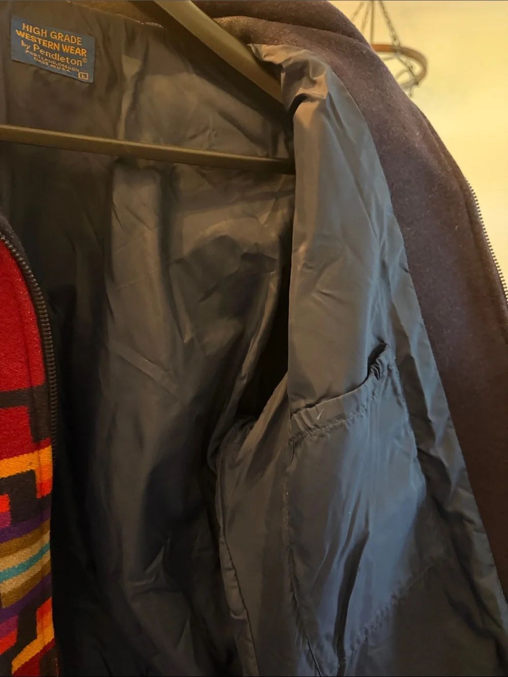 Pendleton Red Multicolor Native Pattern Bomber Jacket - Picture 4 of 7
